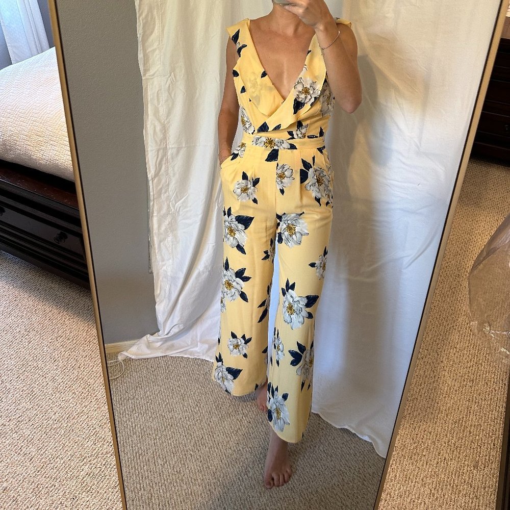 Yellow JOA Floral Jumpsuit